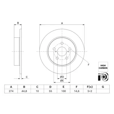 Máxima Calidad Disco de freno BOSCH 0 986 479 H63